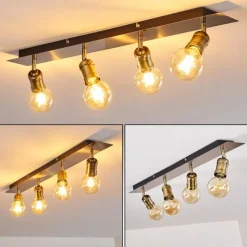 hofstein Spots Et Projecteurs|Plafonnier Lagunita Vieux laiton, 4 lumières