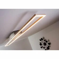Luminaires Paul Neuhaus Éclairage Led|Plafonnier LED Paul Neuhaus Acier brossé, 4 lumières