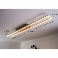 Luminaires Paul Neuhaus Éclairage Led|Plafonnier LED Paul Neuhaus Acier brossé, 4 lumières
