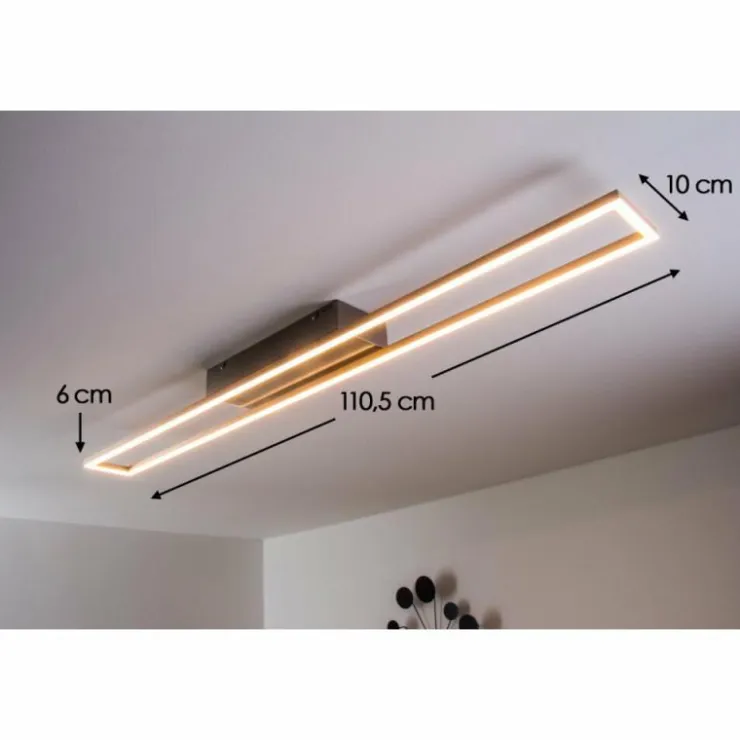 Luminaires Paul Neuhaus Éclairage Led|Plafonnier LED Paul Neuhaus Acier brossé, 4 lumières