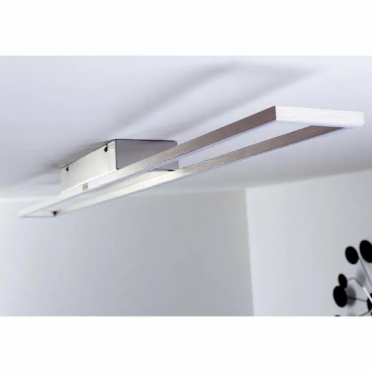 Luminaires Paul Neuhaus Éclairage Led|Plafonnier LED Paul Neuhaus Acier brossé, 4 lumières