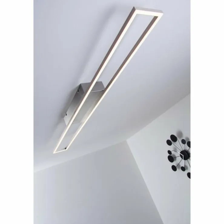 Luminaires Paul Neuhaus Éclairage Led|Plafonnier LED Paul Neuhaus Acier brossé, 4 lumières