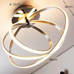 Luminaires Trio Éclairage Led|Plafonnier LED Trio Corland Chrome, 1 lumière
