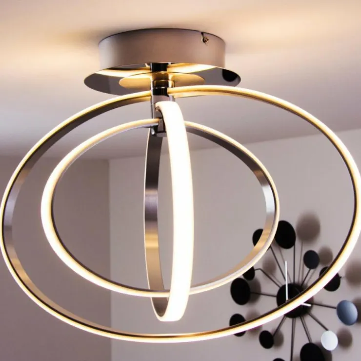 Luminaires Trio Éclairage Led|Plafonnier LED Trio Corland Chrome, 1 lumière