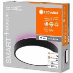 Plafonnier LEDVANCE Decorative Noir, 1 lumière, Changeur de couleurs