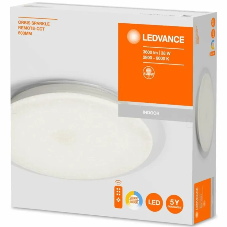 Luminaires Ledvance Éclairage Led|Plafonnier LEDVANCE ORBIS Argenté, 1 lumière, Télécommandes, Changeur de couleurs