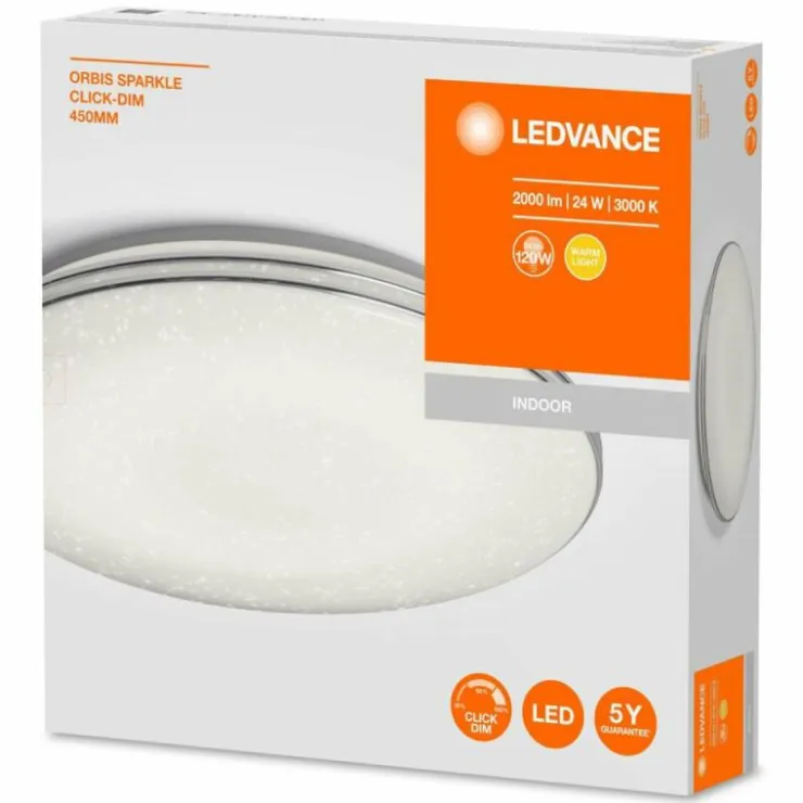 Luminaires Ledvance Éclairage Led|Plafonnier LEDVANCE ORBIS Argenté, 1 lumière