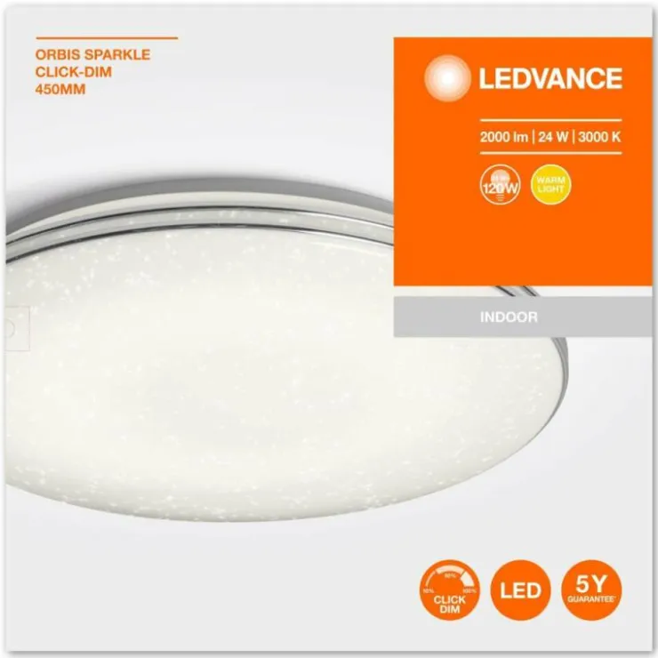 Luminaires Ledvance Éclairage Led|Plafonnier LEDVANCE ORBIS Argenté, 1 lumière