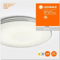 Luminaires Ledvance Éclairage Led|Plafonnier LEDVANCE ORBIS Argenté, 1 lumière, Changeur de couleurs