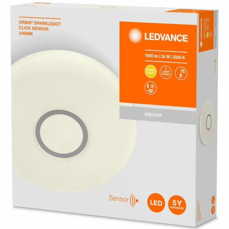 Luminaires Ledvance Éclairage Led|Plafonnier LEDVANCE ORBIS Blanc, 1 lumière, Détecteur de mouvement