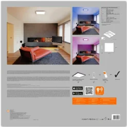 Plafonnier LEDVANCE PLANON Noir, 1 lumière, Changeur de couleurs