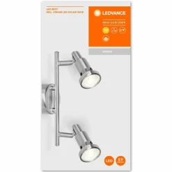 Luminaires Ledvance Éclairage Led|Plafonnier LEDVANCE SPOT Argenté, 2 lumières