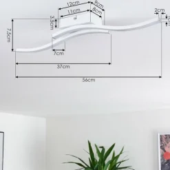 hofstein Éclairage Led|Plafonnier Letala LED Blanc, 2 lumières
