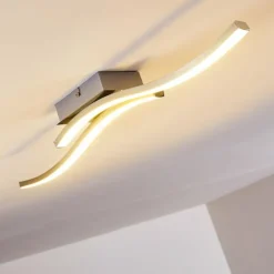 hofstein Éclairage Led|Plafonnier Letala LED Chrome, Nickel mat, 2 lumières