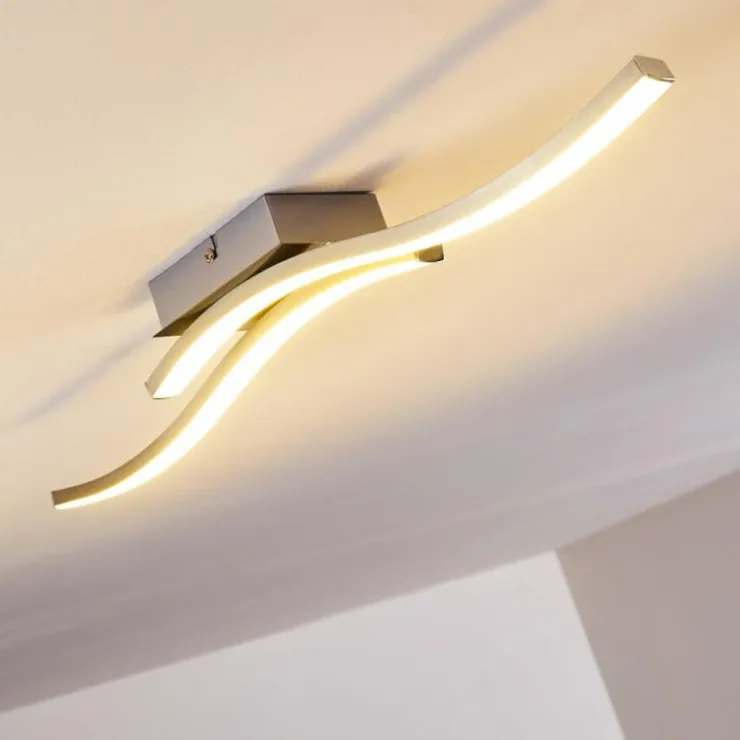 hofstein Éclairage Led|Plafonnier Letala LED Chrome, Nickel mat, 2 lumières