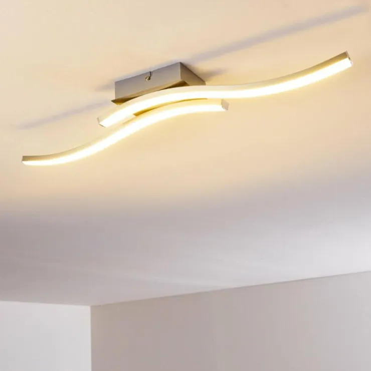 hofstein Éclairage Led|Plafonnier Letala LED Chrome, Nickel mat, 2 lumières
