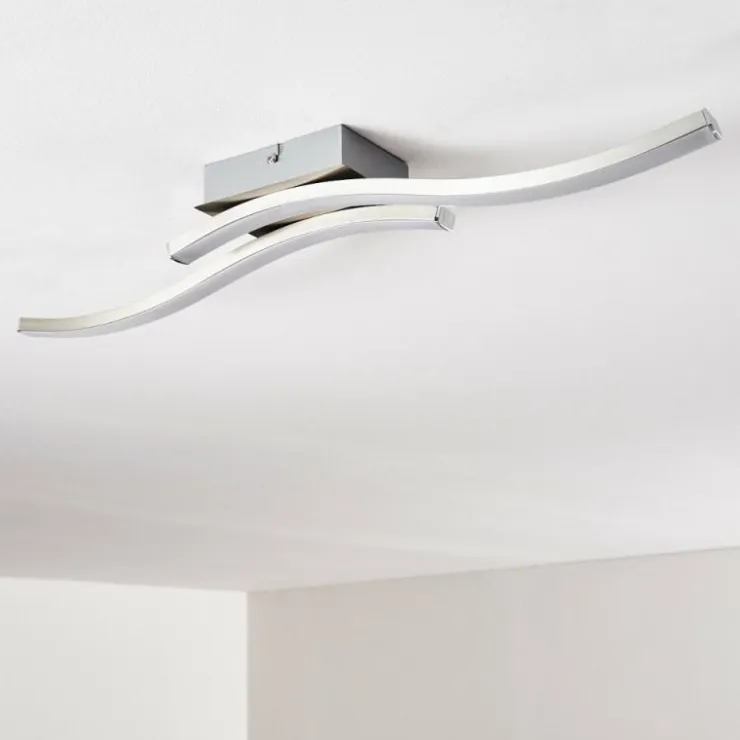 hofstein Éclairage Led|Plafonnier Letala LED Chrome, Nickel mat, 2 lumières