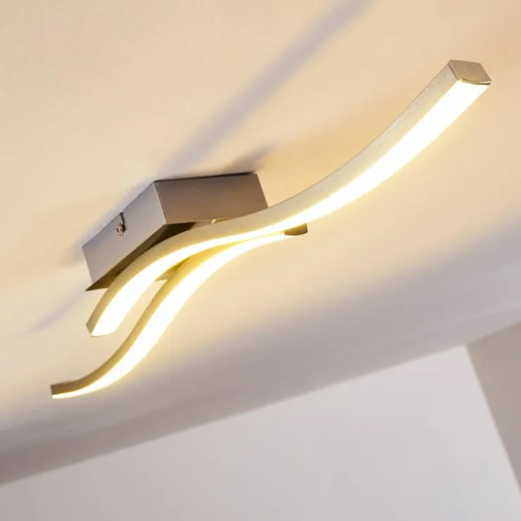 hofstein Éclairage Led|Plafonnier Letala LED Chrome, Nickel mat, 2 lumières