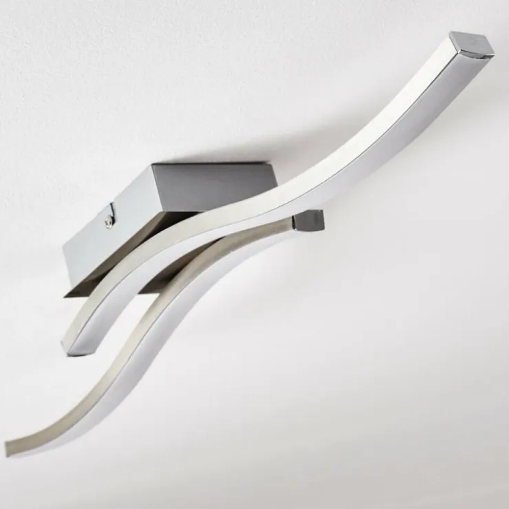 hofstein Éclairage Led|Plafonnier Letala LED Chrome, Nickel mat, 2 lumières