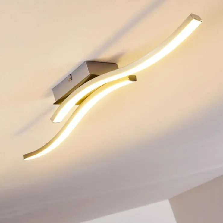 hofstein Éclairage Led|Plafonnier Letala LED Chrome, Nickel mat, 2 lumières