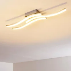 hofstein Éclairage Led|Plafonnier Letala LED Chrome, Nickel mat, 3 lumières