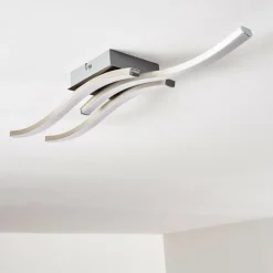 hofstein Éclairage Led|Plafonnier Letala LED Chrome, Nickel mat, 3 lumières