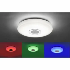 Luminaires Leuchten Direkt Éclairage Led|Plafonnier Leuchten Direkt PELVO LED Blanc, 1 lumière, Télécommandes, Changeur de couleurs