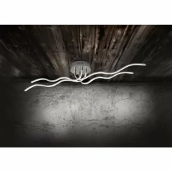 Luminaires Leuchten Direkt Éclairage Led|Plafonnier Leuchten Direkt WAVE LED Acier inoxydable, 4 lumières