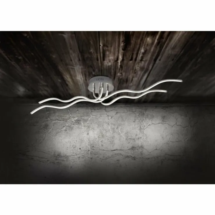Luminaires Leuchten Direkt Éclairage Led|Plafonnier Leuchten Direkt WAVE LED Acier inoxydable, 4 lumières