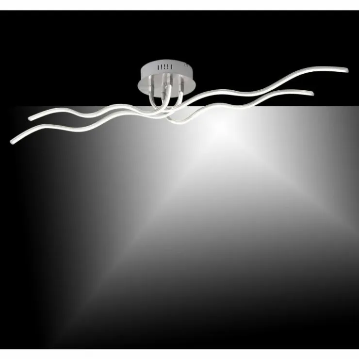 Luminaires Leuchten Direkt Éclairage Led|Plafonnier Leuchten Direkt WAVE LED Acier inoxydable, 4 lumières