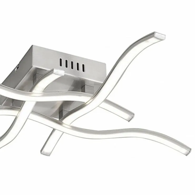 Luminaires Leuchten Direkt Éclairage Led|Plafonnier Leuchten Direkt WAVE LED Acier inoxydable, 4 lumières