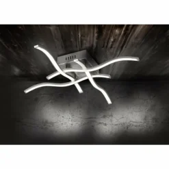 Luminaires Leuchten Direkt Éclairage Led|Plafonnier Leuchten Direkt WAVE LED Acier inoxydable, 4 lumières