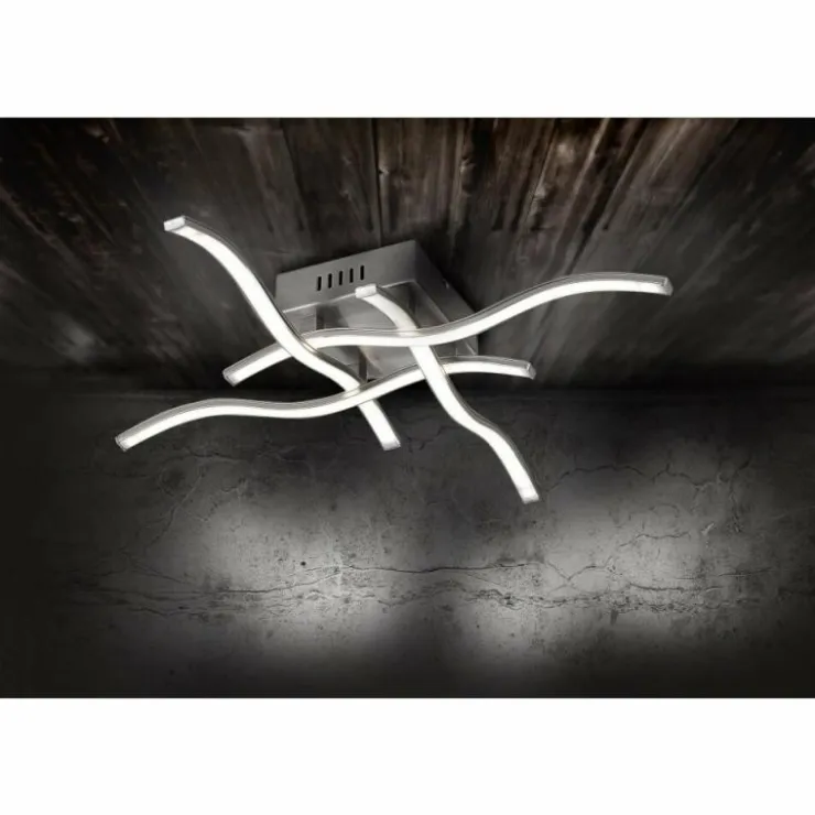 Luminaires Leuchten Direkt Éclairage Led|Plafonnier Leuchten Direkt WAVE LED Acier inoxydable, 4 lumières