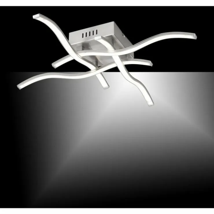 Luminaires Leuchten Direkt Éclairage Led|Plafonnier Leuchten Direkt WAVE LED Acier inoxydable, 4 lumières