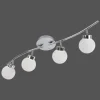 Luminaires Leuchten Direkt Éclairage Led|Plafonnier Leuchten Direkt MIKO LED Chrome, 4 lumières, Télécommandes, Changeur de couleurs