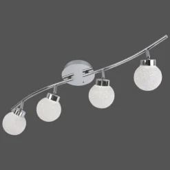 Luminaires Leuchten Direkt Éclairage Led|Plafonnier Leuchten Direkt MIKO LED Chrome, 4 lumières, Télécommandes, Changeur de couleurs