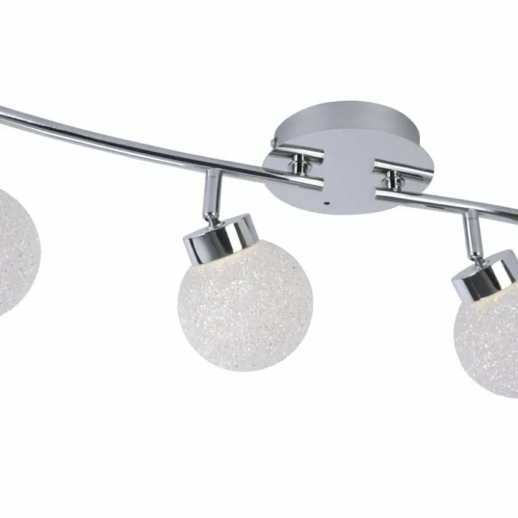 Luminaires Leuchten Direkt Éclairage Led|Plafonnier Leuchten Direkt MIKO LED Chrome, 4 lumières, Télécommandes, Changeur de couleurs
