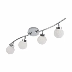 Luminaires Leuchten Direkt Éclairage Led|Plafonnier Leuchten Direkt MIKO LED Chrome, 4 lumières, Télécommandes, Changeur de couleurs