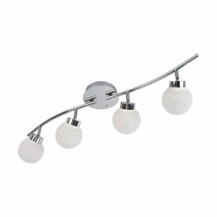 Luminaires Leuchten Direkt Éclairage Led|Plafonnier Leuchten Direkt MIKO LED Chrome, 4 lumières, Télécommandes, Changeur de couleurs