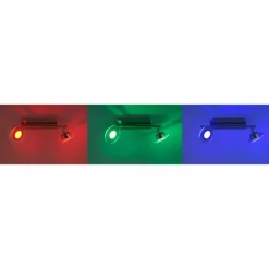 Luminaires Leuchten Direkt Éclairage Led|Plafonnier Leuchten Direkt LOLA-MIKE LED Acier inoxydable, 2 lumières, Télécommandes, Changeur de couleurs