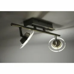Luminaires Leuchten Direkt Éclairage Led|Plafonnier Leuchten Direkt LOLA-MIKE LED Acier inoxydable, 2 lumières, Télécommandes, Changeur de couleurs