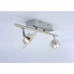 Luminaires Leuchten Direkt Éclairage Led|Plafonnier Leuchten Direkt LOLA-MIKE LED Acier inoxydable, 2 lumières, Télécommandes, Changeur de couleurs