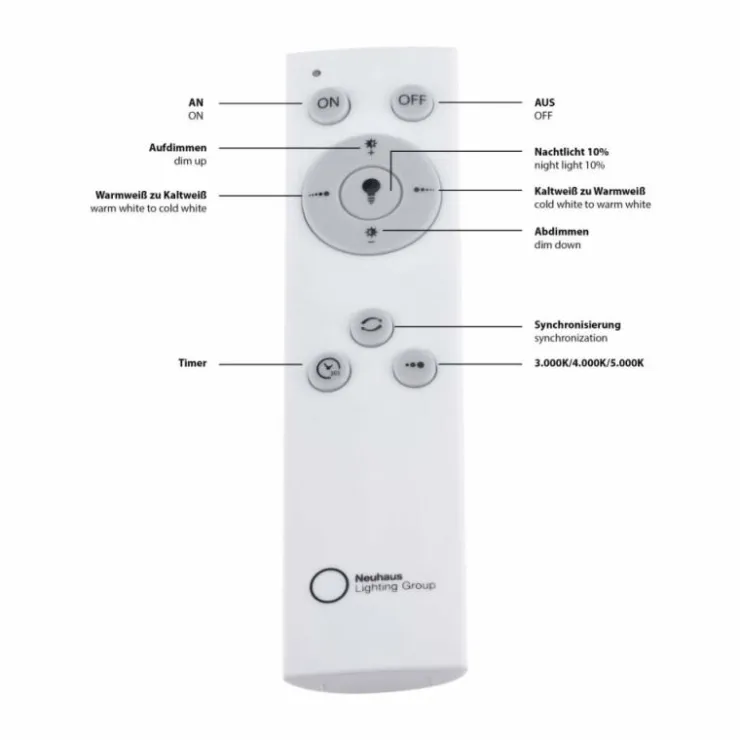 Luminaires Leuchten Direkt Éclairage Led|Plafonnier Leuchten Direkt JONAS LED Blanc, 1 lumière, Télécommandes