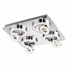 Luminaires Leuchten Direkt Éclairage Led|Plafonnier Leuchten Direkt Tim LED Chrome, 8 lumières