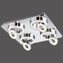 Luminaires Leuchten Direkt Éclairage Led|Plafonnier Leuchten Direkt Tim LED Chrome, 8 lumières