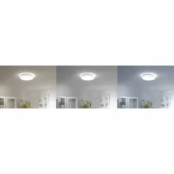 Plafonnier Leuchten Direkt Ls-JUPI LED Blanc, 1 lumière, Télécommandes, Changeur de couleurs