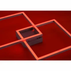 Plafonnier Leuchten Direkt Ls-MAXI LED Acier inoxydable, 2 lumières, Télécommandes, Changeur de couleurs