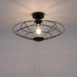 Luminaires Leuchten Direkt Plafonniers|Plafonnier Leuchten Direkt PORTO Noir, 1 lumière