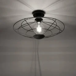 Luminaires Leuchten Direkt Plafonniers|Plafonnier Leuchten Direkt PORTO Noir, 1 lumière