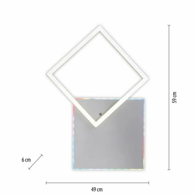 Luminaires Leuchten Direkt Éclairage Led|Plafonnier Leuchten Direkt RENDA LED Argenté, 2 lumières, Télécommandes, Changeur de couleurs